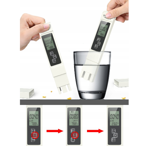 Miernik TDS EC Temp Tester Twardości Wody Osmoza